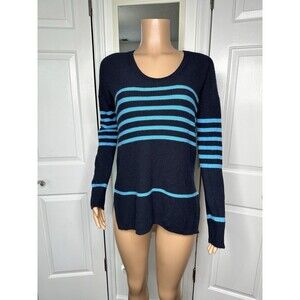 Gap Navy Blue Striped Sweater Medium